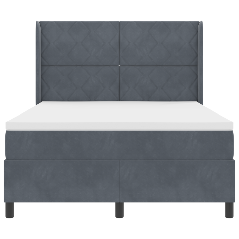 Boxspringbett mit Matratze & LED Dunkelgrau 160x200 cm Samt