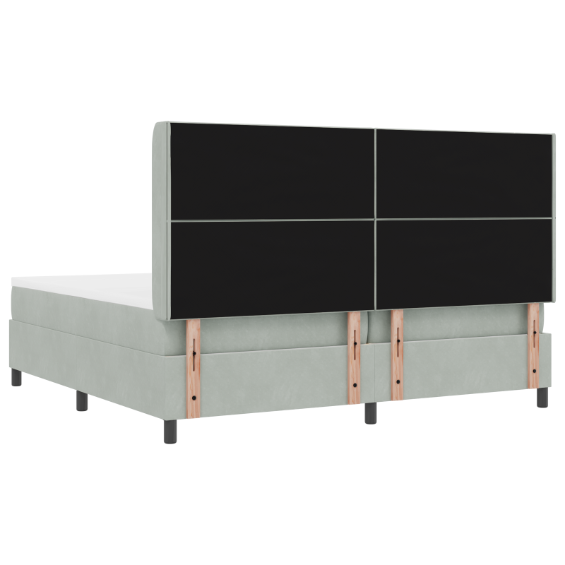 Boxspringbett mit Matratze & LED Licht Grau 200x200 cm Samt