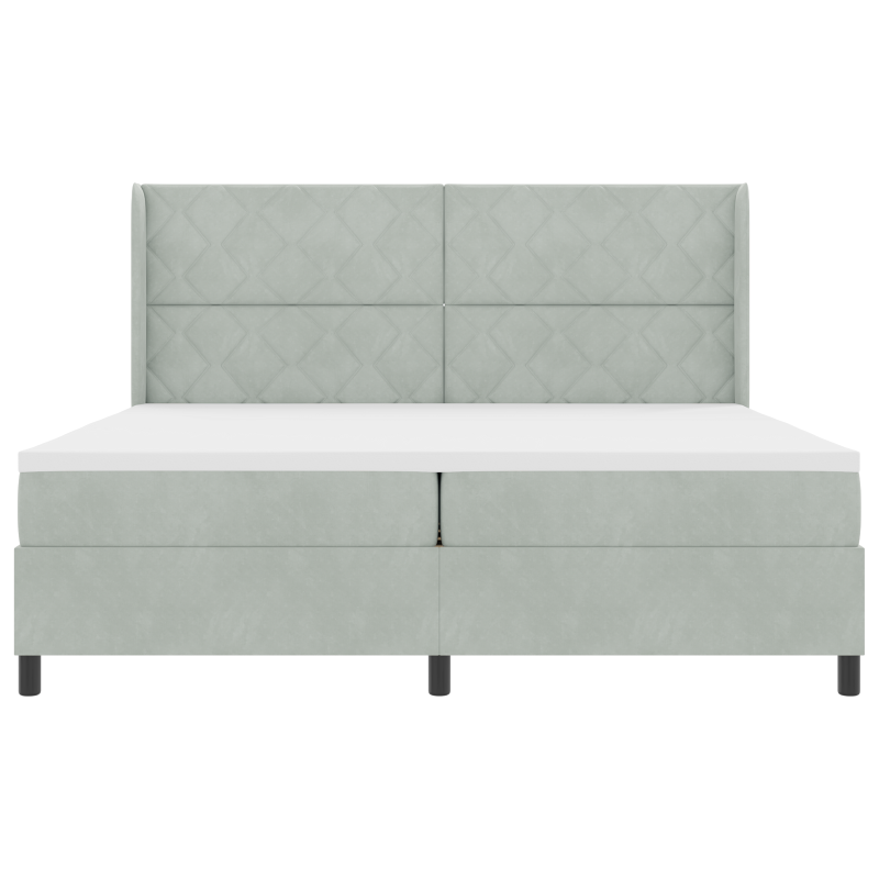 Boxspringbett mit Matratze & LED Licht Grau 200x200 cm Samt