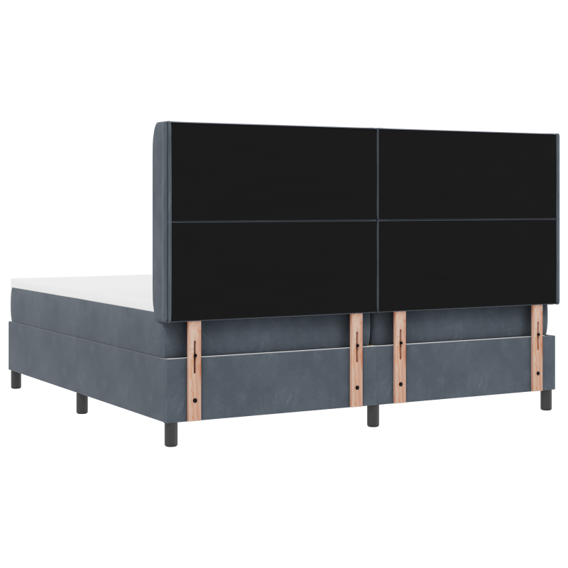 Boxspringbett mit Matratze & LED Dunkelgrau 200x200 cm Samt