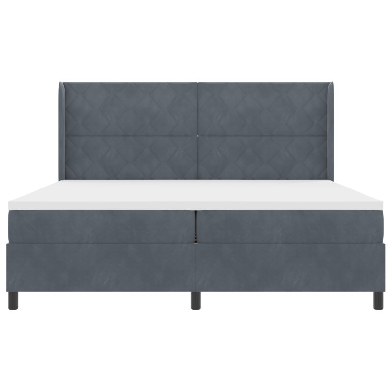 Boxspringbett mit Matratze & LED Dunkelgrau 200x200 cm Samt