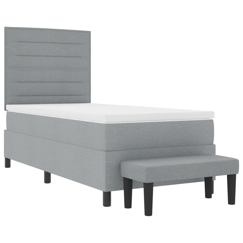 Boxspringbett mit Matratze Taupe Klein Doppelstoff