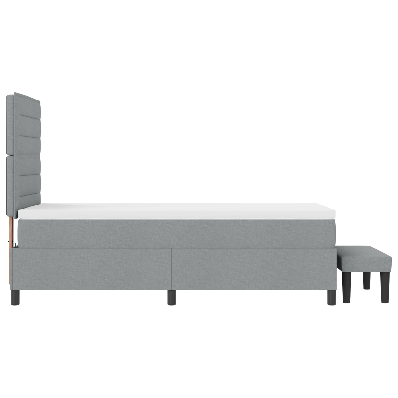 Boxspringbett mit Matratze Taupe Klein Doppelstoff