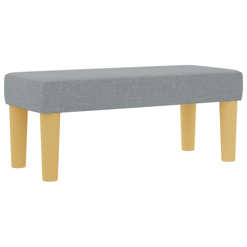 Boxspringbett mit Matratze & Bank in Hellgrau 100x200 cm aus Stoff