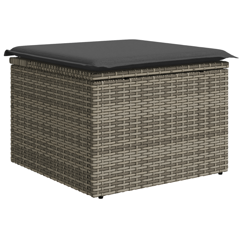 6-teiliges Garten-Sofaset mit Kissen Beige Poly Rattan Akazie