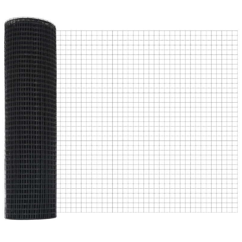 Geschweißter Drahtzaun mit 13 Spike-Posts Grau 0.8x50 m Stahl