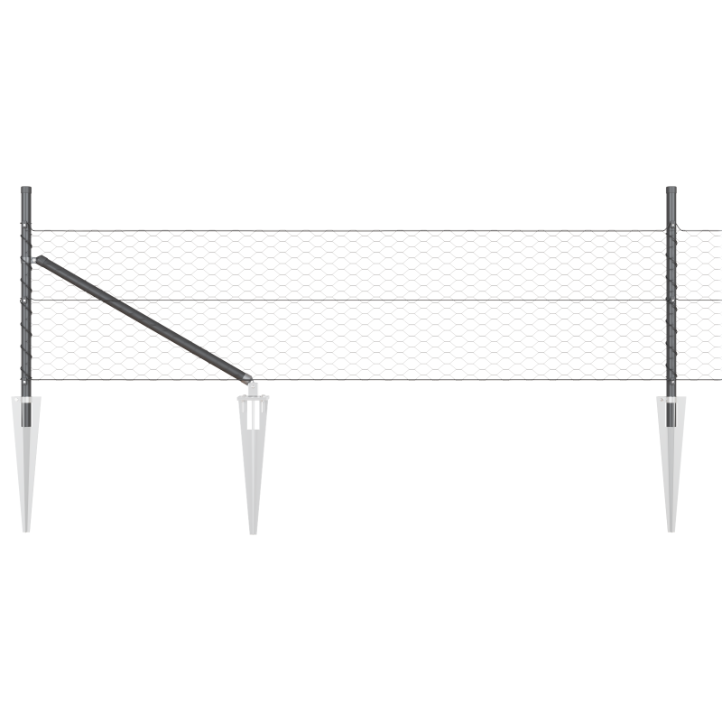Sechseckzaun Grau 0.8x25 m Stahl