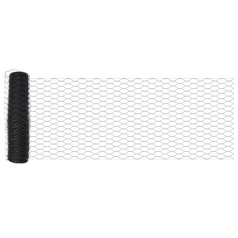 Sechseckzaun Grau 0,8x25 m Stahl