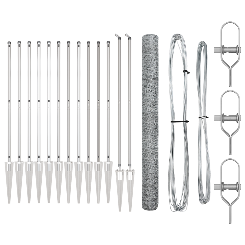 Zaunset Set aus 2 Verzinkter Stahl 25 x 1,5 m Langlebig