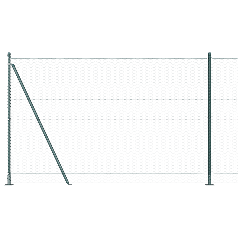 Zaunset Set aus 2 Grün Metall 25 x 1,5 m Langlebig Zaunset