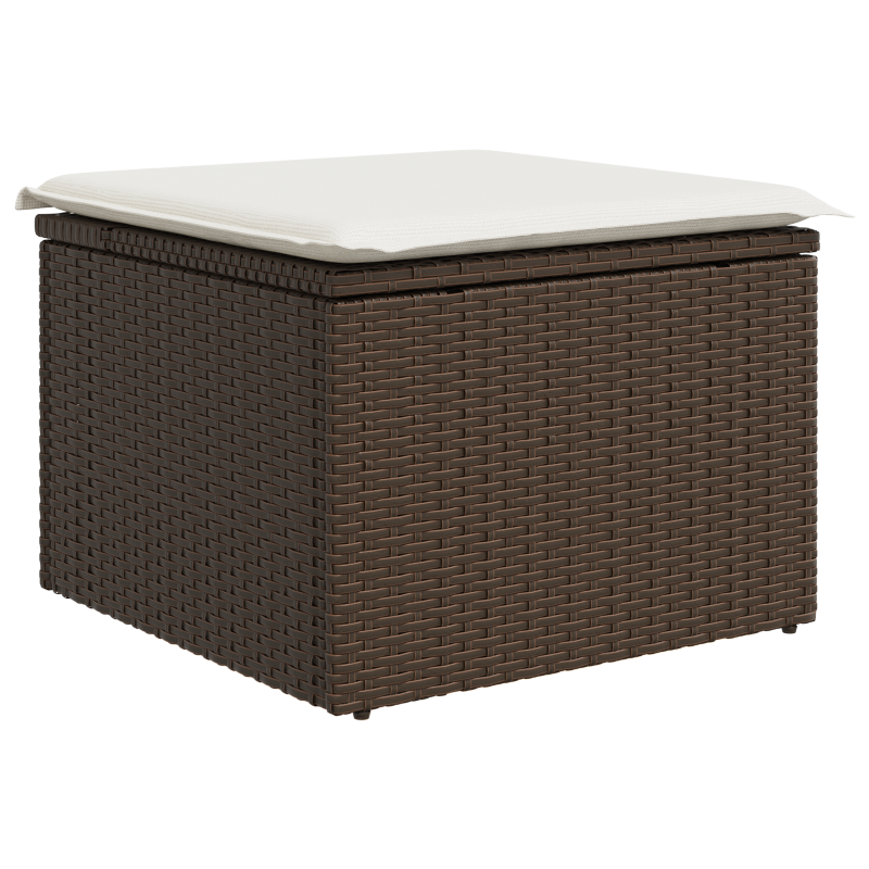 5-teiliges Garten Sofa Set mit Kissen braun Poly Rattan