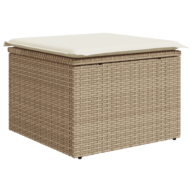 6-teiliges Garten Sofa Set mit Kissen Beige Poly Rattan