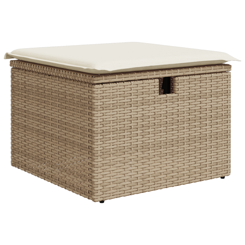 9-teiliges Garten-Sofa-Set mit Kissen Braun Poly Rattan