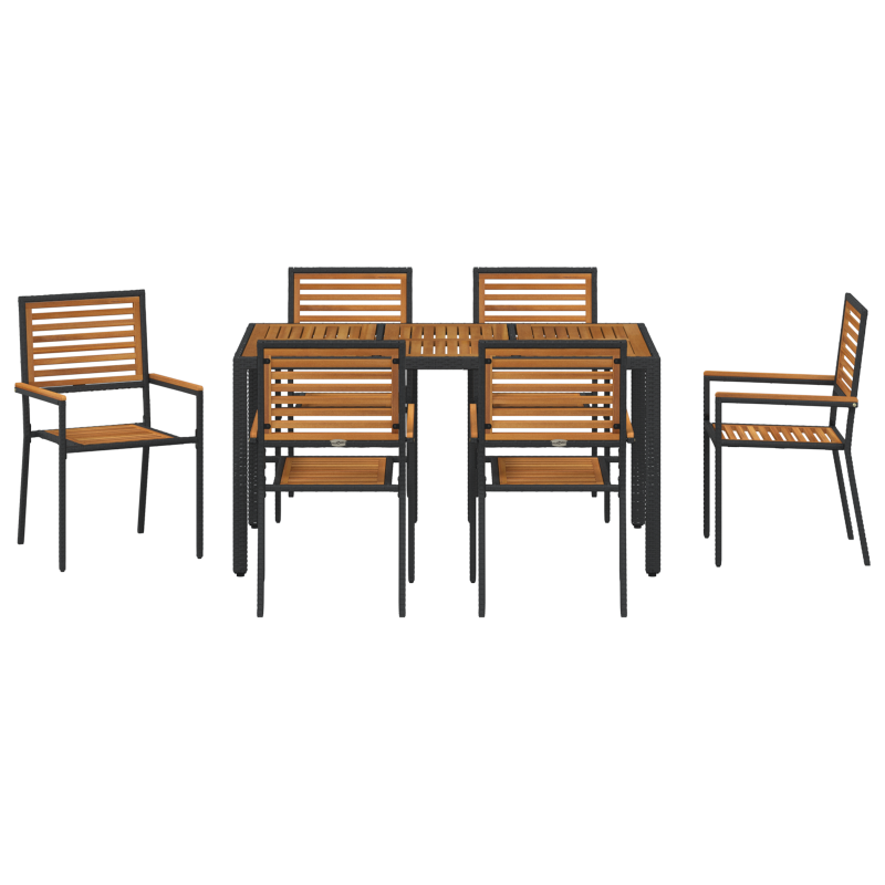 9 teiliges Garten Sofa Set mit Kissen Braun Poly Rattan