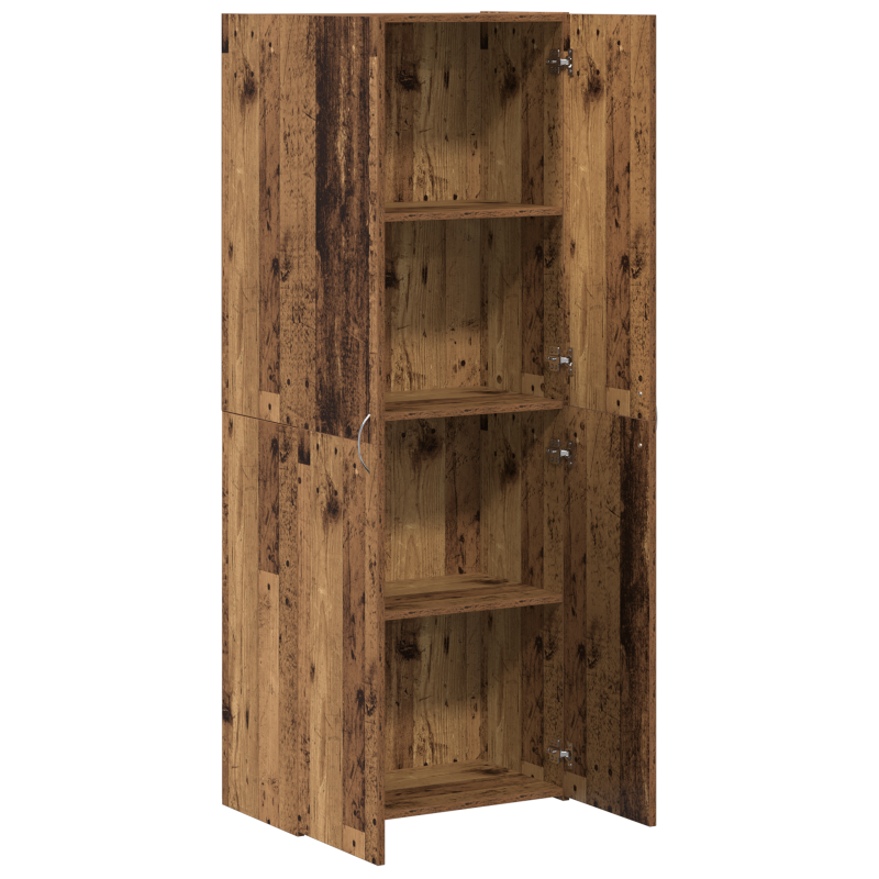 Aktenschrank Set aus 2 Altholz Massiv recyceltes Holz