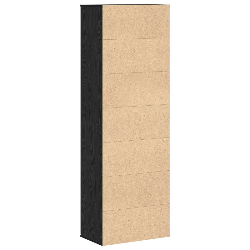 Highboard Schwarz Eiche 60x35x180 cm Holzwerkstoff