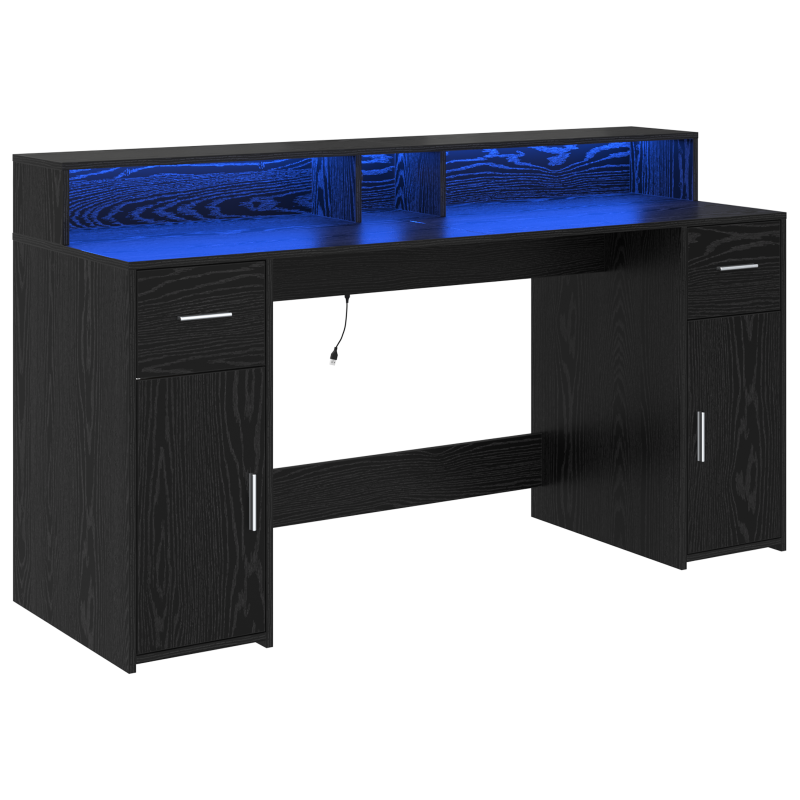 Schreibtisch Schwarz Eiche 160x55x91 cm Holzwerkstoff