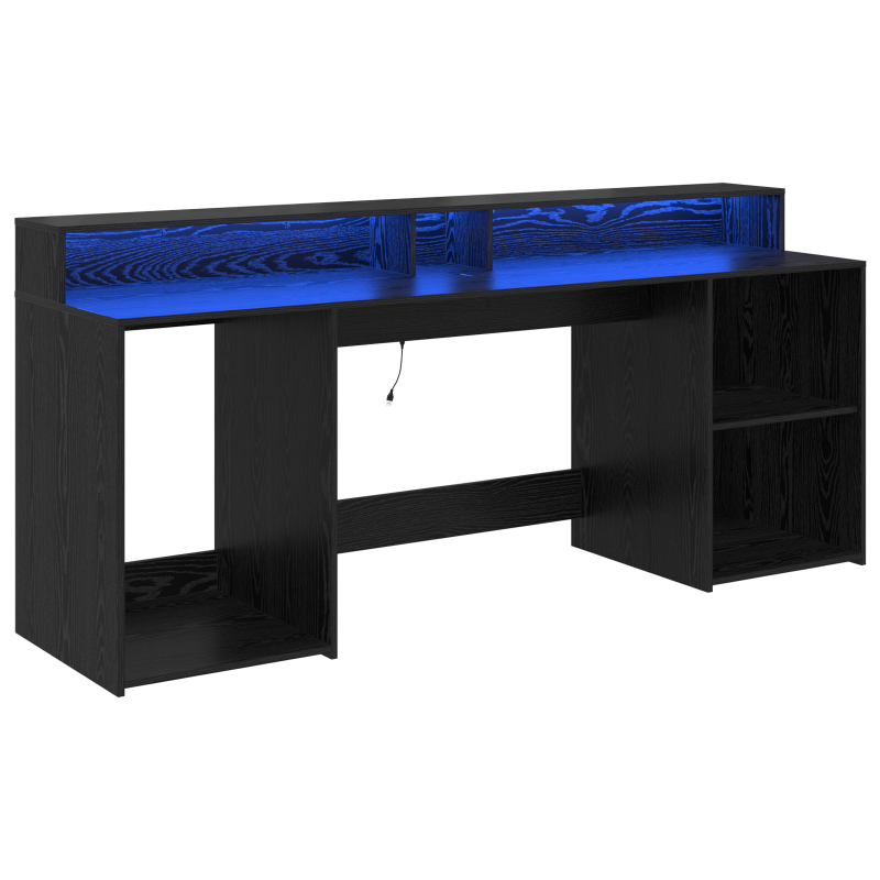 Schreibtisch Schwarz Eiche 200x55x91 cm Holzwerkstoff