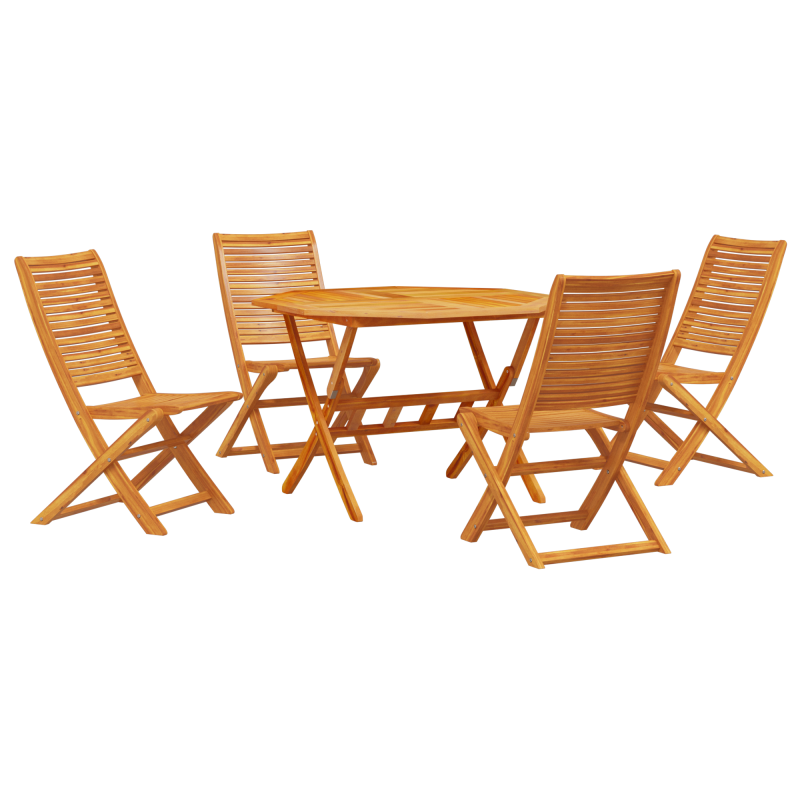 5-teiliges Garten-Esszimmer Set aus massiver Akazie