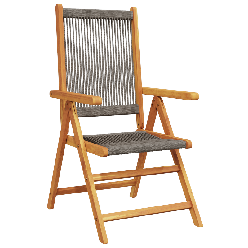 7-teiliges Garten-Esszimmer-Set in Grau aus massivem Akazienholz und Polyrattan