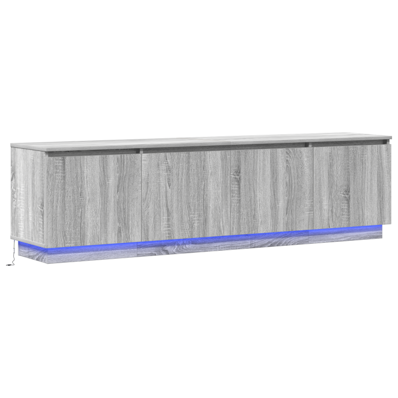 TV Schrank mit LED Grau Sonoma 180x38x49 cm Holzwerkstoff