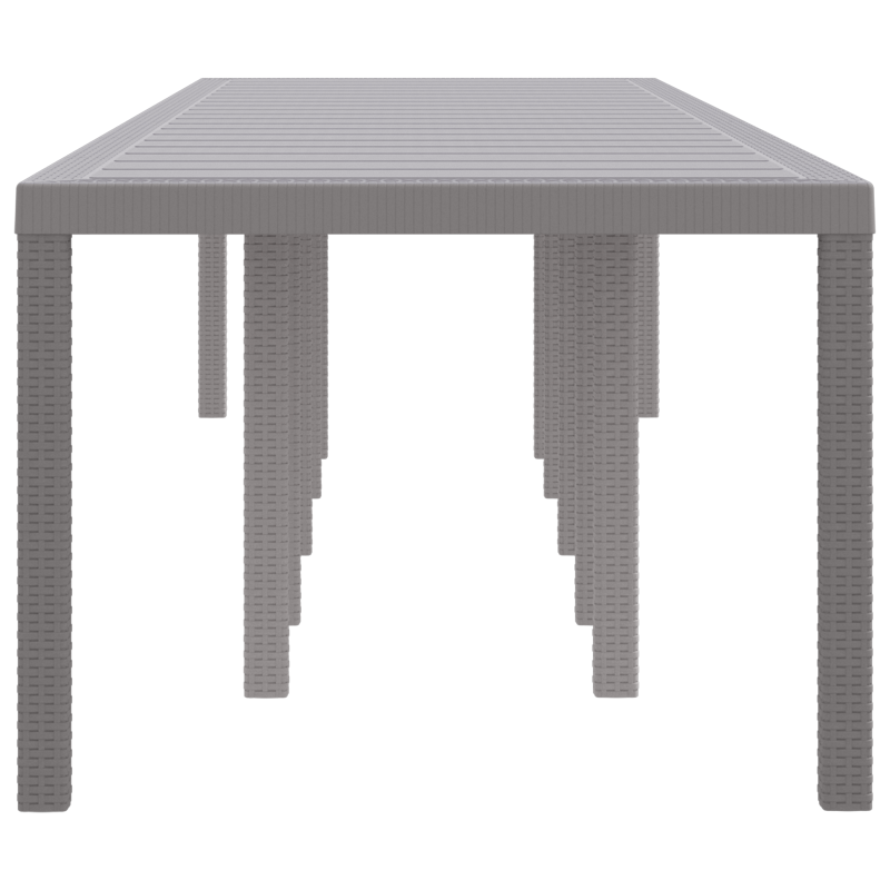 Gartentisch Hellgrau 350x100x73 cm Poly Rattan