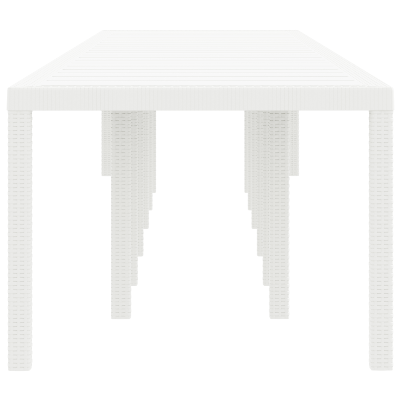 Gartentisch Weiß 400x100x73 cm Poly Rattan