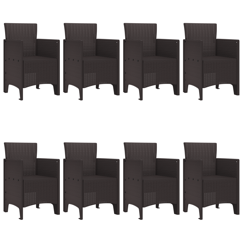 9-teiliges Garten-Essgruppen-Set Braun Poly Rattan