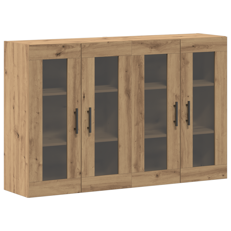 Wandmontierte Schränke 2 Stück Artisan Eiche 69,5x34x90 cm MDF