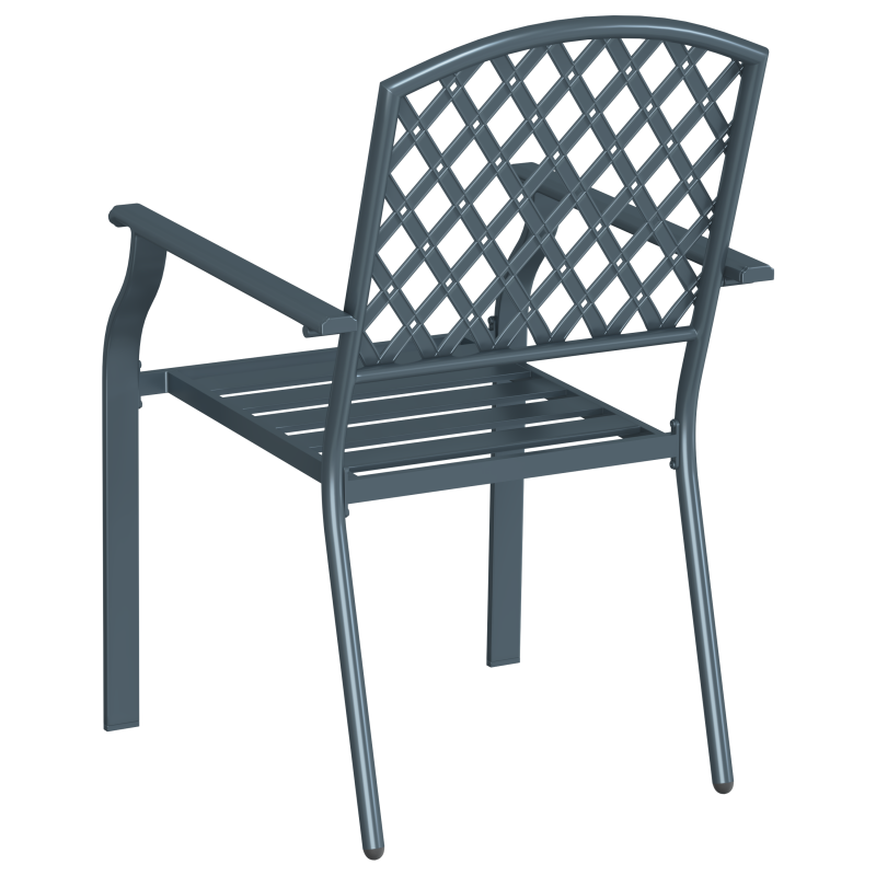 Gartenstühle 4er Set Stapelbar Anthrazit Stahl