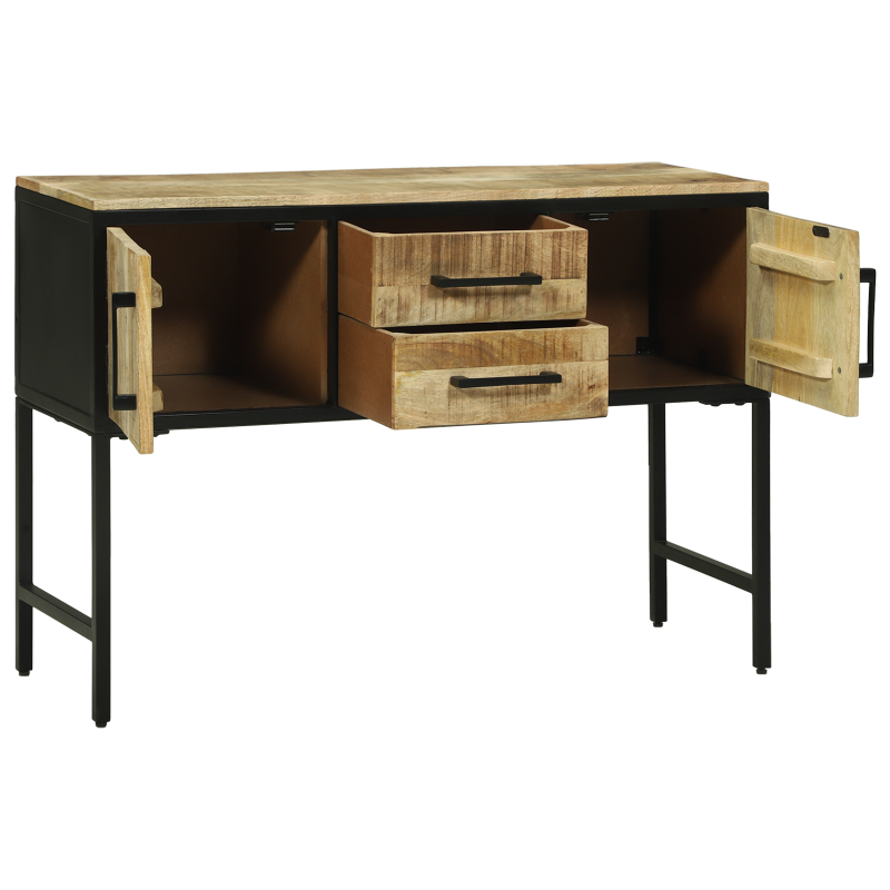 Sideboard 100x35x70 cm Massivholz Grobes Mango