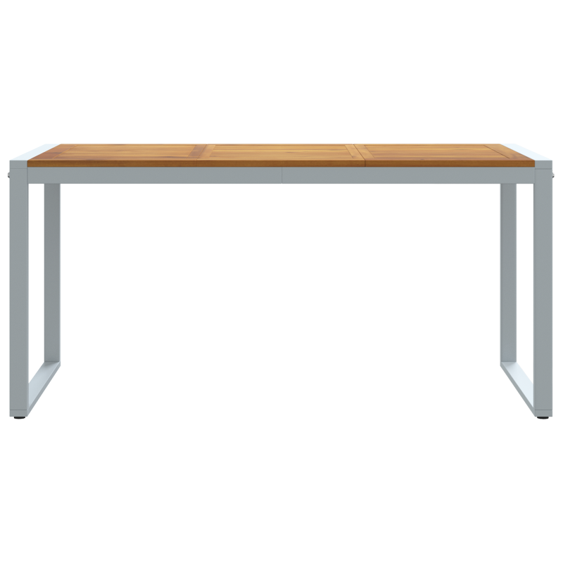 Esszieltisch Grau 160x80x75 cm Stahl und massivem Akazienholz
