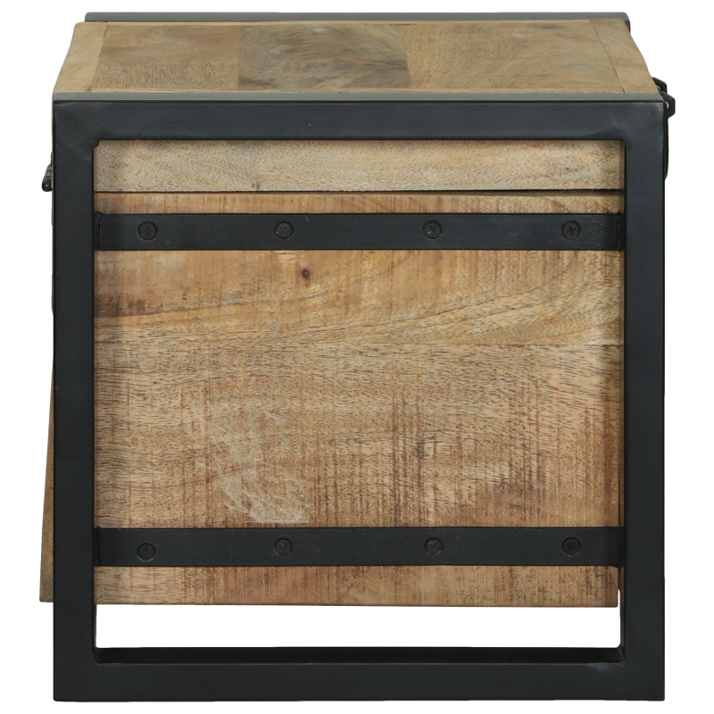 Lagertruhen 40x30x30cm aus massivem Mango-Holz und Metall