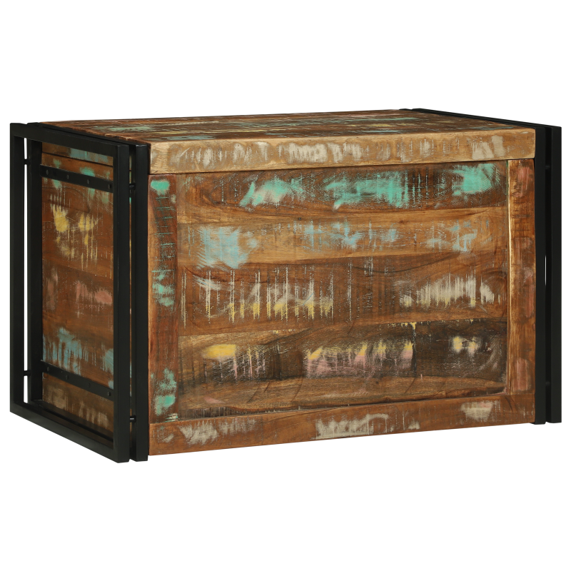 Aufbewahrungskiste bunt 80x50x50 cm aus solidem recyceltem Holz