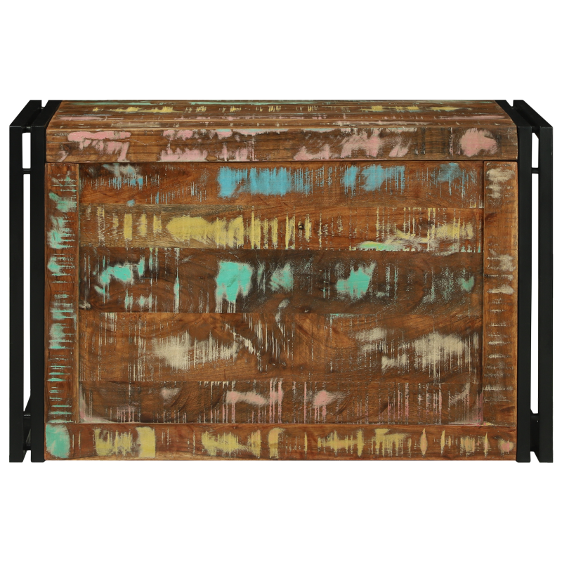 Aufbewahrungskiste bunt 80x50x50 cm aus solidem recyceltem Holz