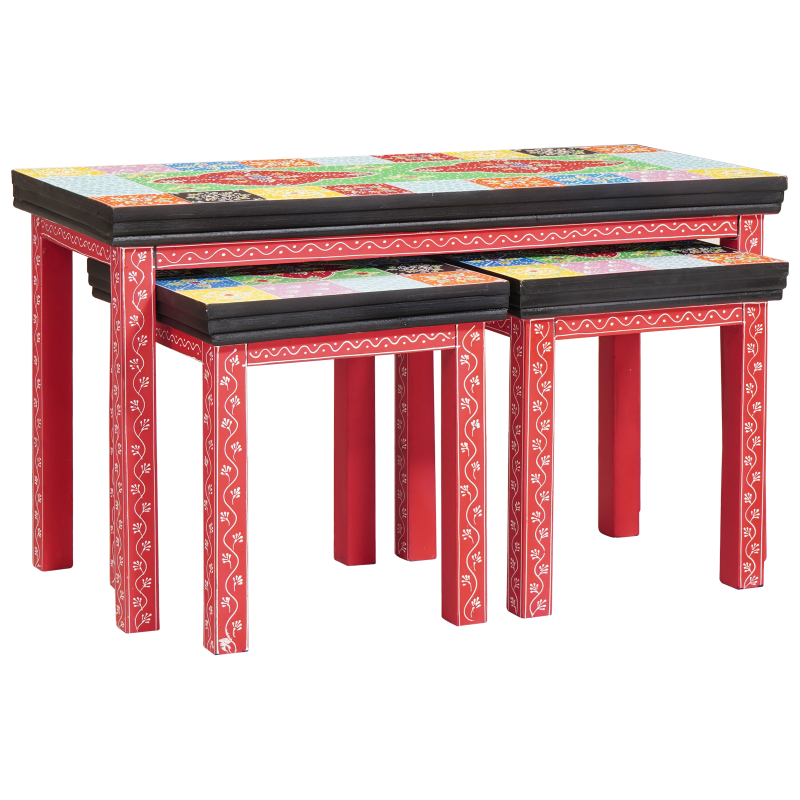 Nesting Tische 3 Stk. Massives Mangoholz