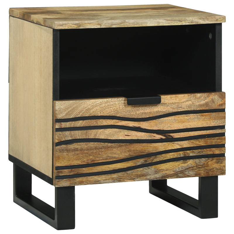 Nachttische 2 Stück 40x33x46 cm Massivholz Mango