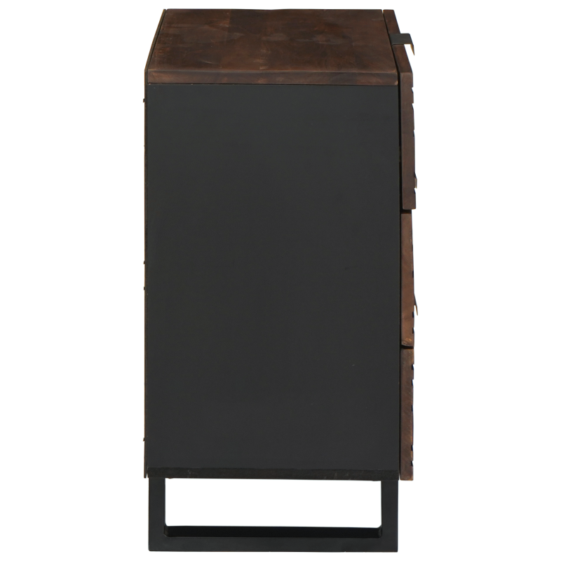 Nachttisch 50x33x60 cm aus massivem Mangoholz & engineered Wood