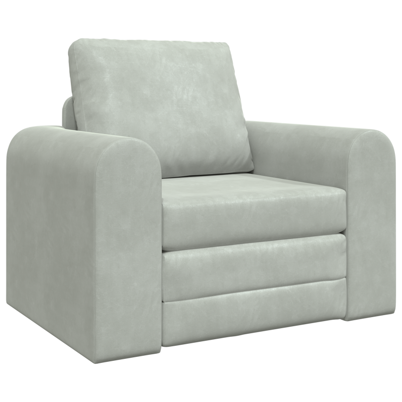 Fußsofabett 2-in-1 hellgrau 98x71x83 cm Samt