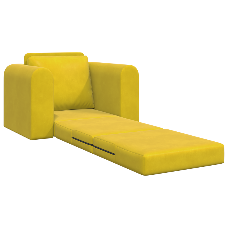 Fußboden Sofabett 2-in-1 Gelb 98x71x83 cm Velours