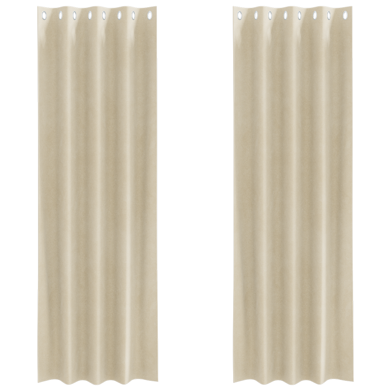 Verdunkelungsvorhänge mit Ösen 2 Stück Creme Velvet