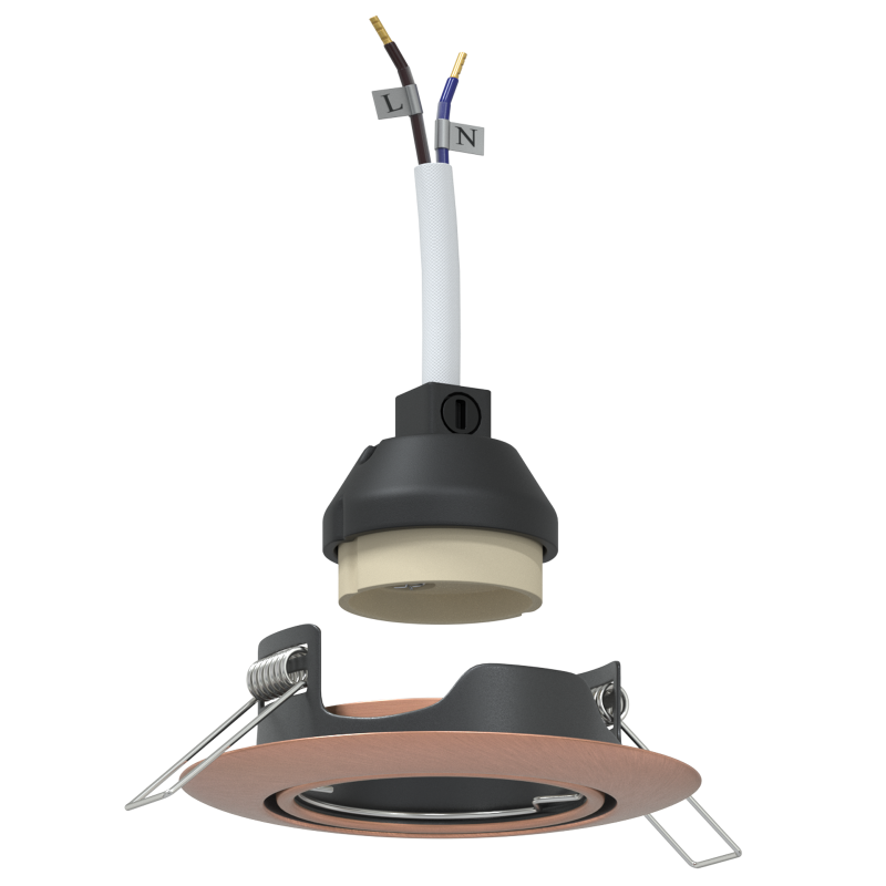 Eingebaute Spotlights 12 Stück Rund GU10 Kupfer Ø90 mm Stahl