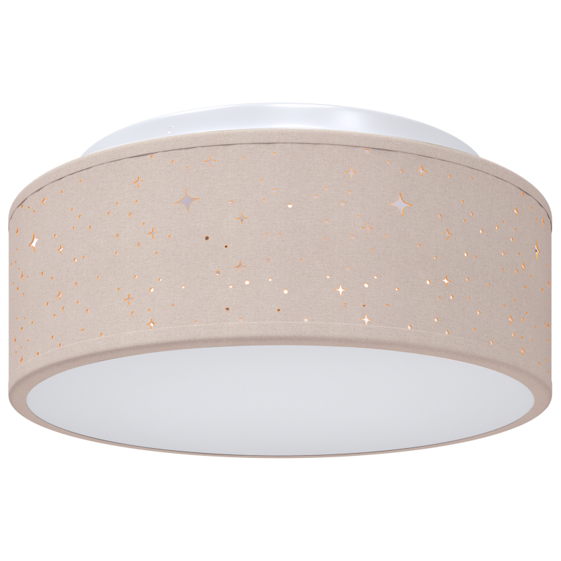 Deckenleuchten mit sternenklarer Lampschirm Taupe Ø 30 cm Stoff E27