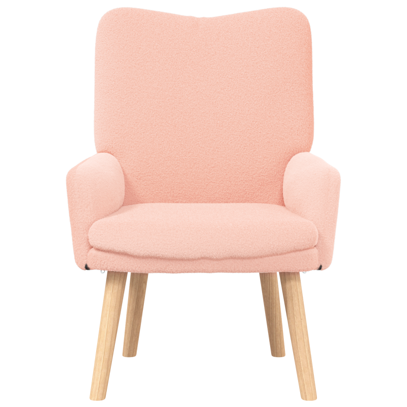 Entspannungssessel Rosa Lockiger Wollähnlicher Stoff