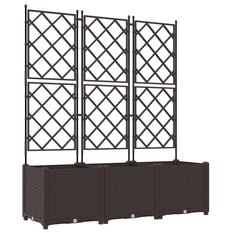 Gartenblumentopf mit Gitter 3 Stück Braun 120x40x143 cm