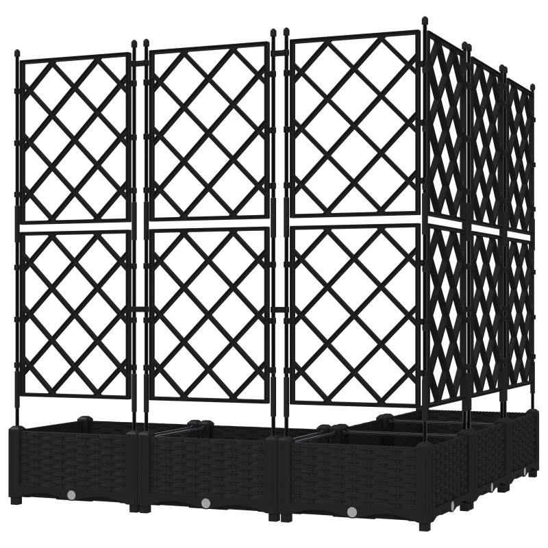 Gartenblumenkasten mit Gitter 5 Stück Schwarz 120x120x125,5 cm