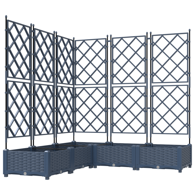 Gartenpflanzer mit Gitter 5 Stk Grau 120x120x125,5 cm
