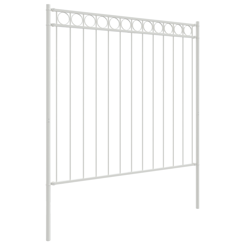 Gartenzaun Weiß 1,7x1,2 m aus Stahl