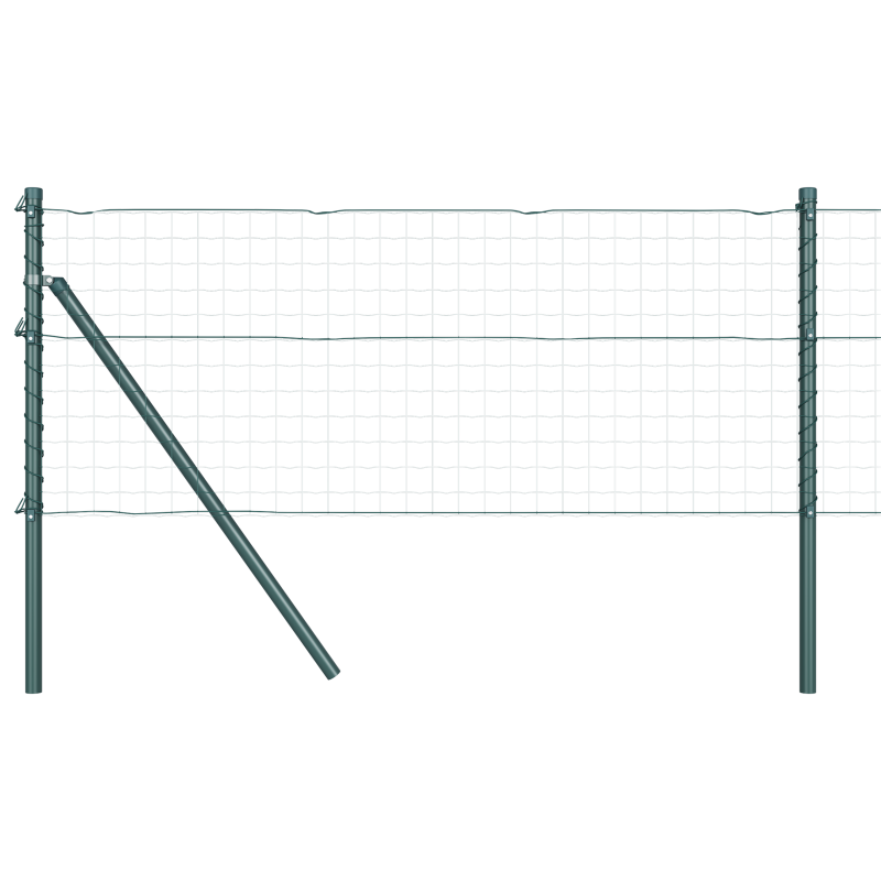 Zaunpfosten 13 Stück Grün Ø32 mm 100 cm Galvanisiertes Stahl