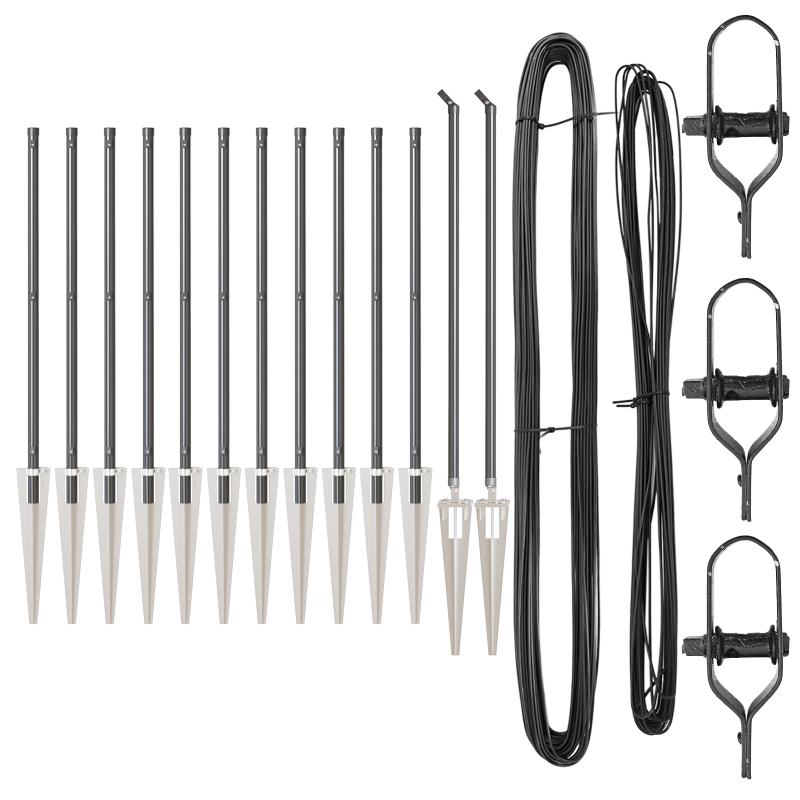 Zaunpfosten mit Spike 13 Stück Ø32 mm 60 cm Galvanisiertes Stahl